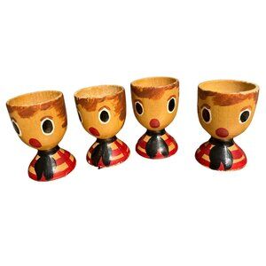 Wood Egg Cup Holders Set of 4